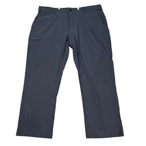 UB Tech Classic Fit Pants Men Dark Gray 42x30 Flat Front Performance Stretch EUC